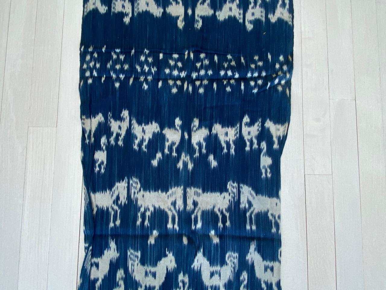20th Century Andrianna Shamaris Indigo Cotton Sumba Textile For Sale