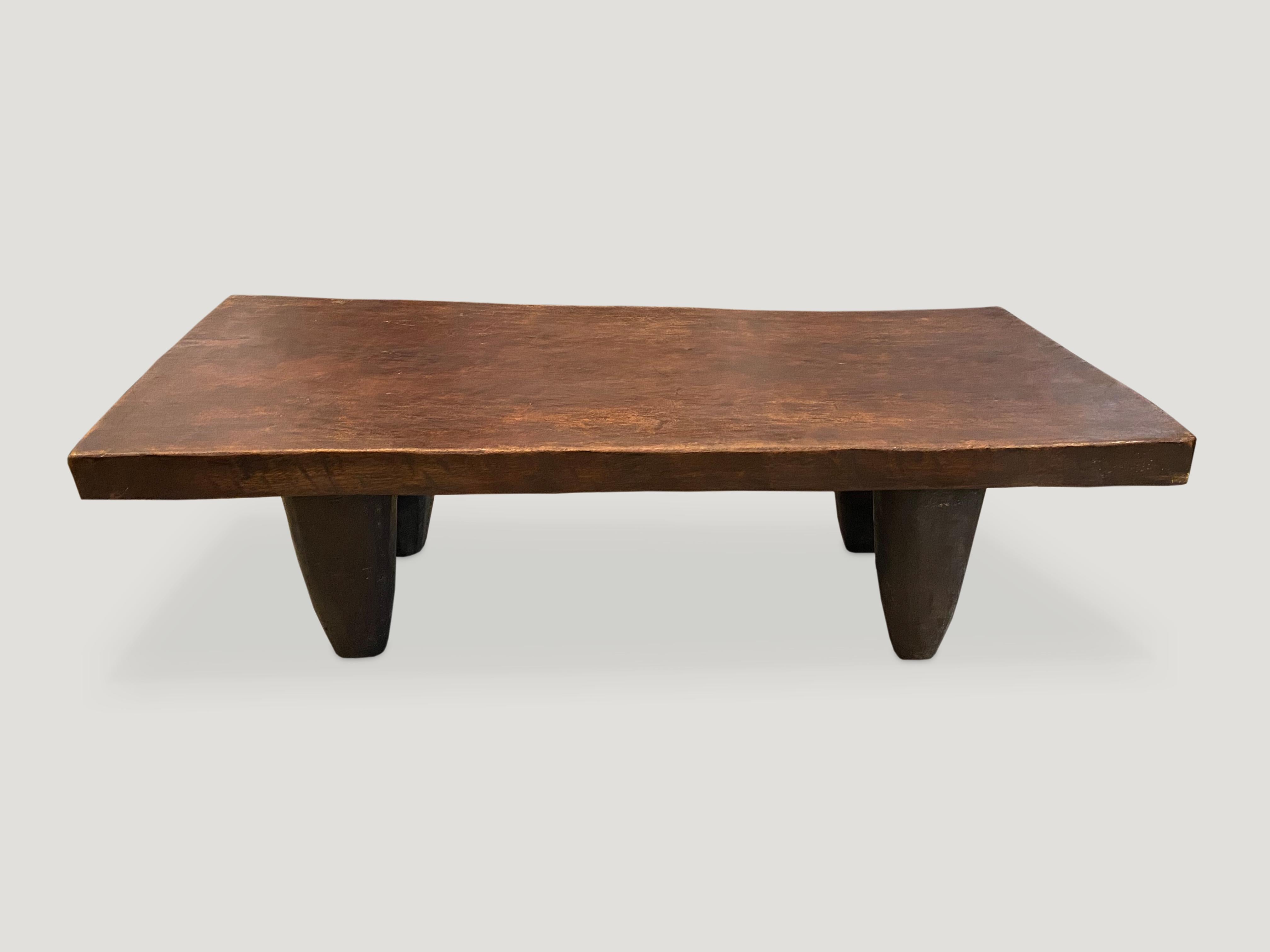 Primitive Andrianna Shamaris Iroko Wood African Bench or Coffee Table