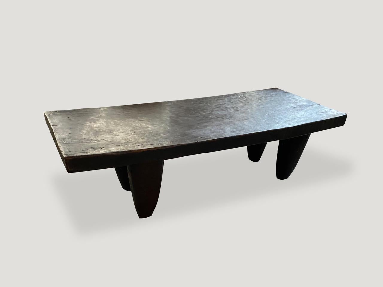 Primitive Andrianna Shamaris Iroko Wood African Bench or Coffee Table