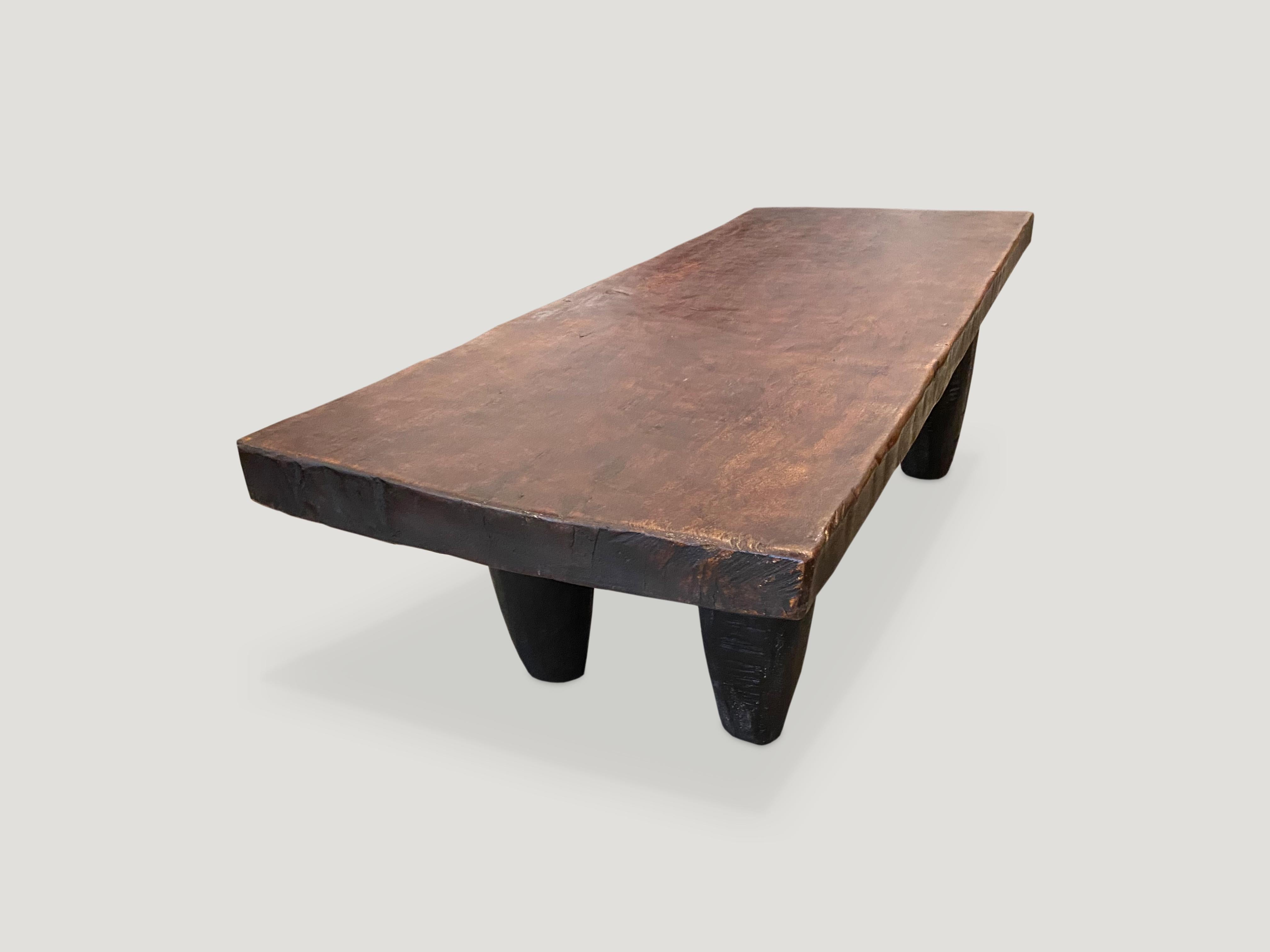 Andrianna Shamaris Iroko Wood African Bench or Coffee Table In Excellent Condition In New York, NY