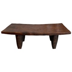 Antique Andrianna Shamaris Iroko Wood African Bench or Coffee Table