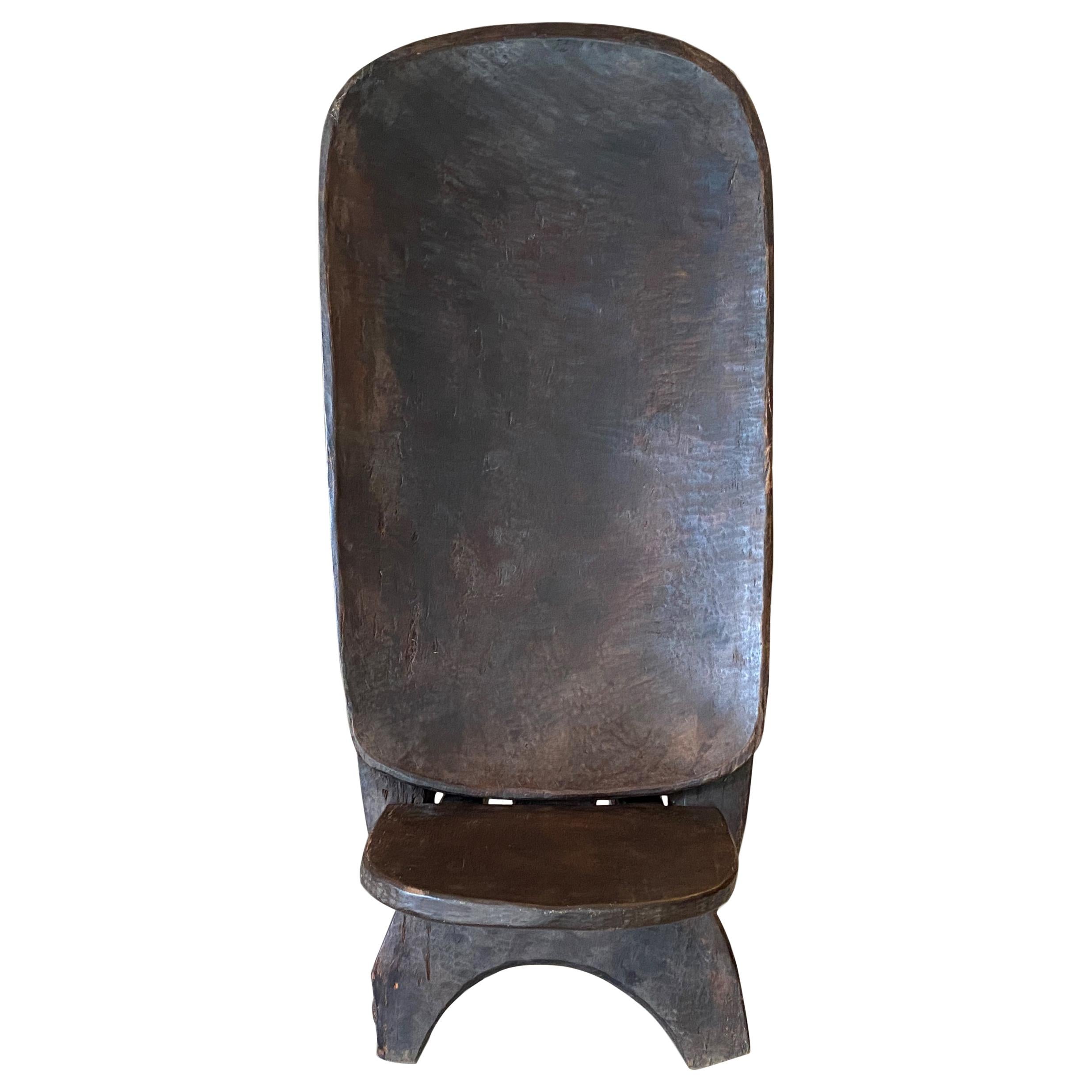 Andrianna Shamaris Iroko Wood African Hand Carved Chair