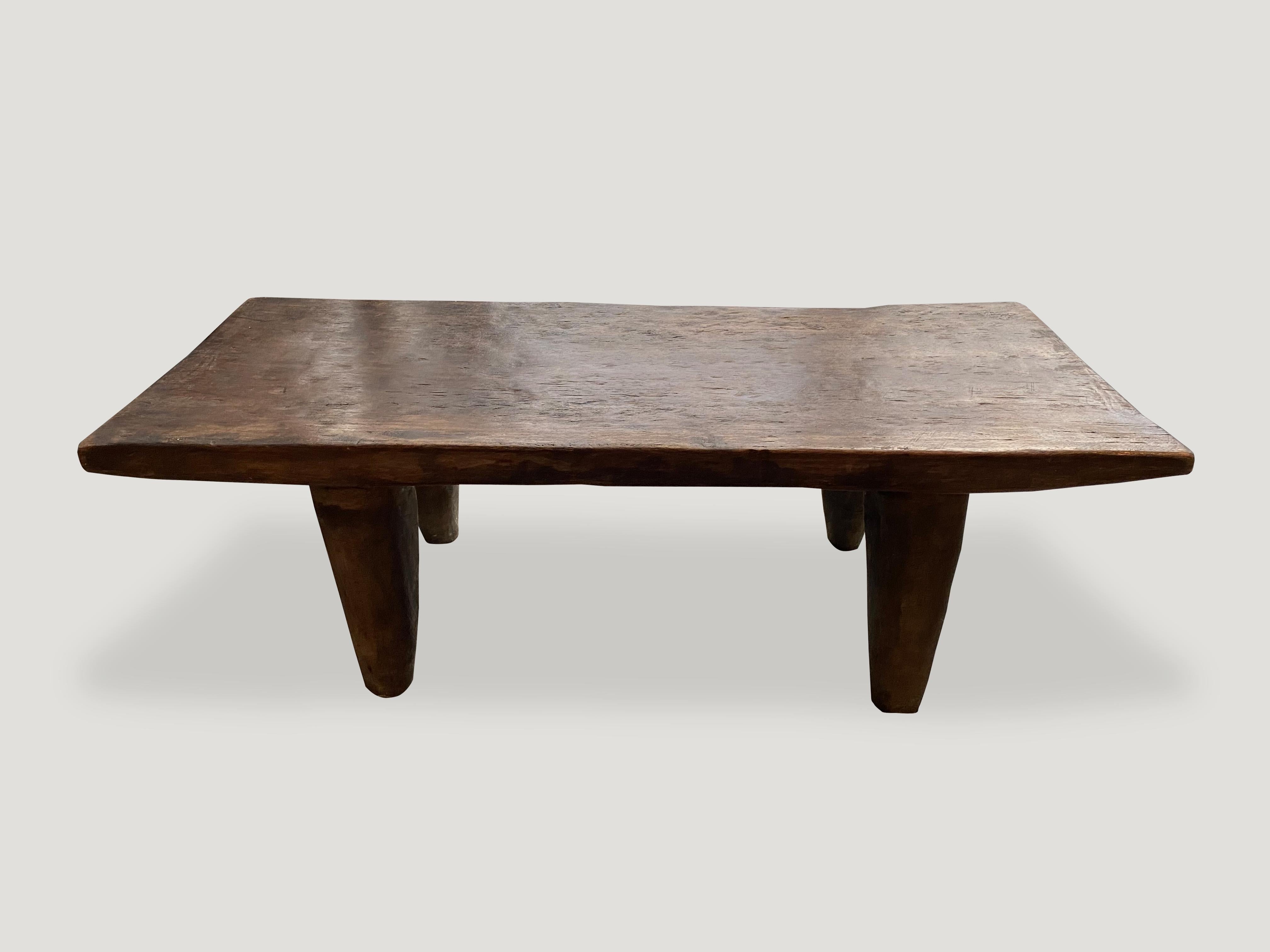 Tribal Iroko Wood Antique African Coffee Table or Bench