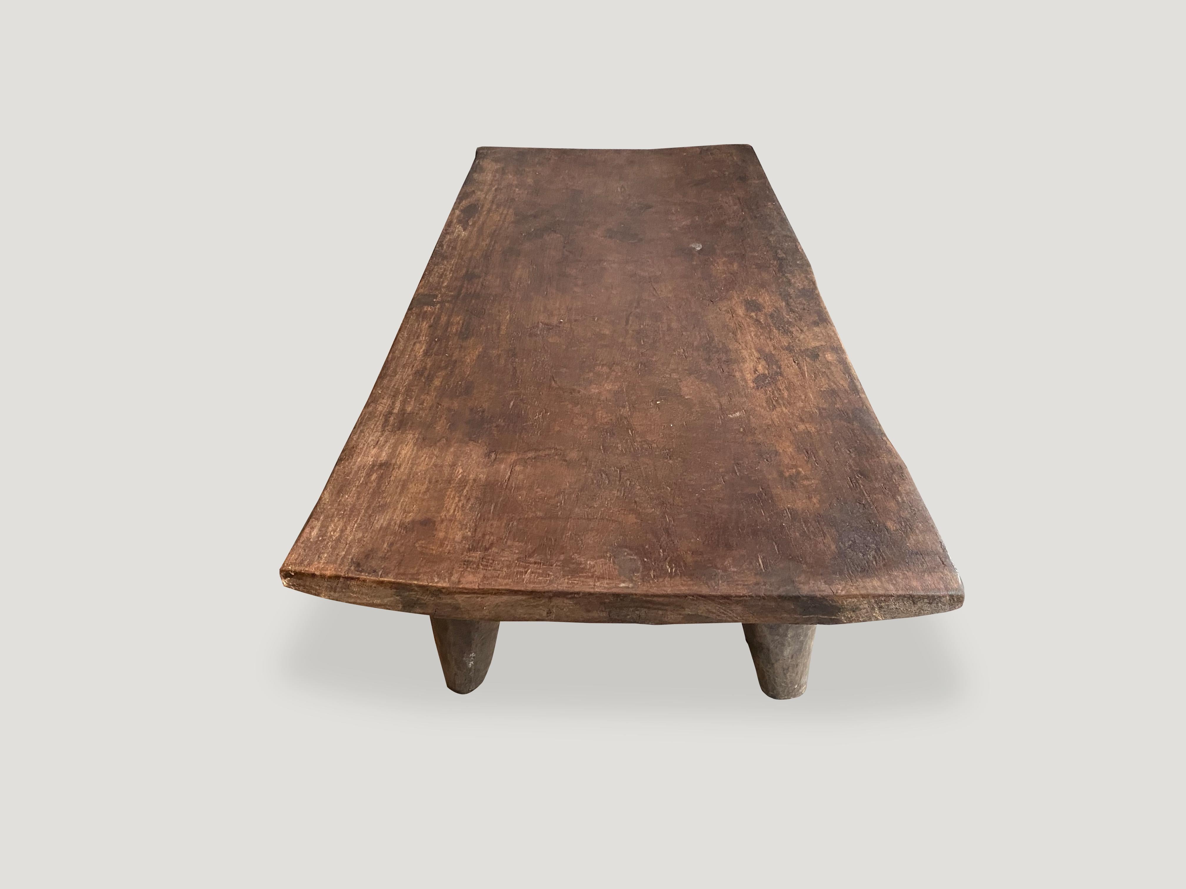 Mid-20th Century Iroko Wood Antique African Coffee Table or Bench