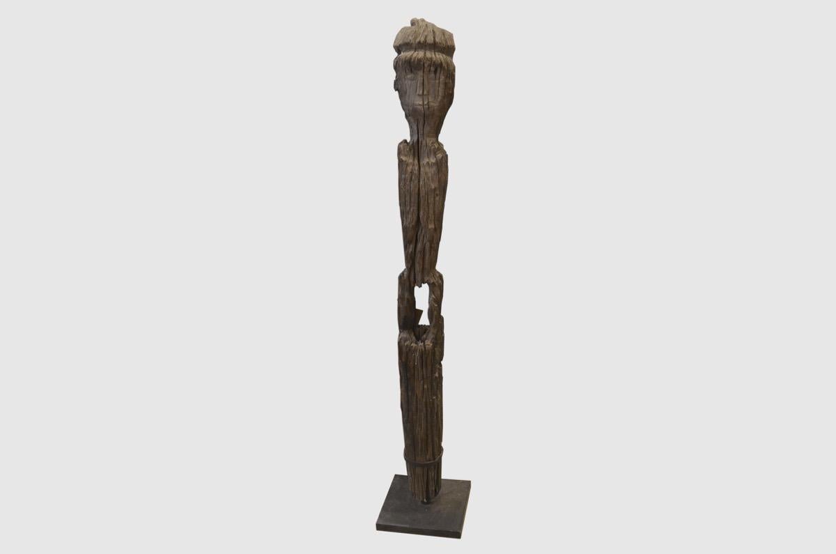 Indonesian Andrianna Shamaris Iron Wood Statue from Borneo