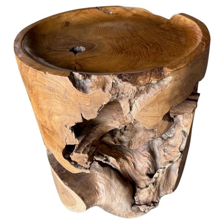 Tavolino scultoreo in stile vassoio in Wood Wood di Andrianna Shamaris in vendita