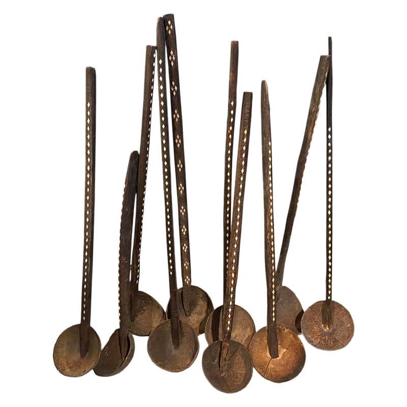 Andrianna Shamaris Large Wood and Coconut Shell Antique Ladle For Sale ...