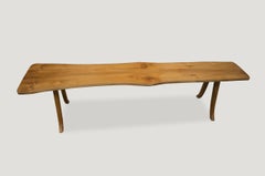 Andrianna Shamaris Live Edge Teak Wood Bench