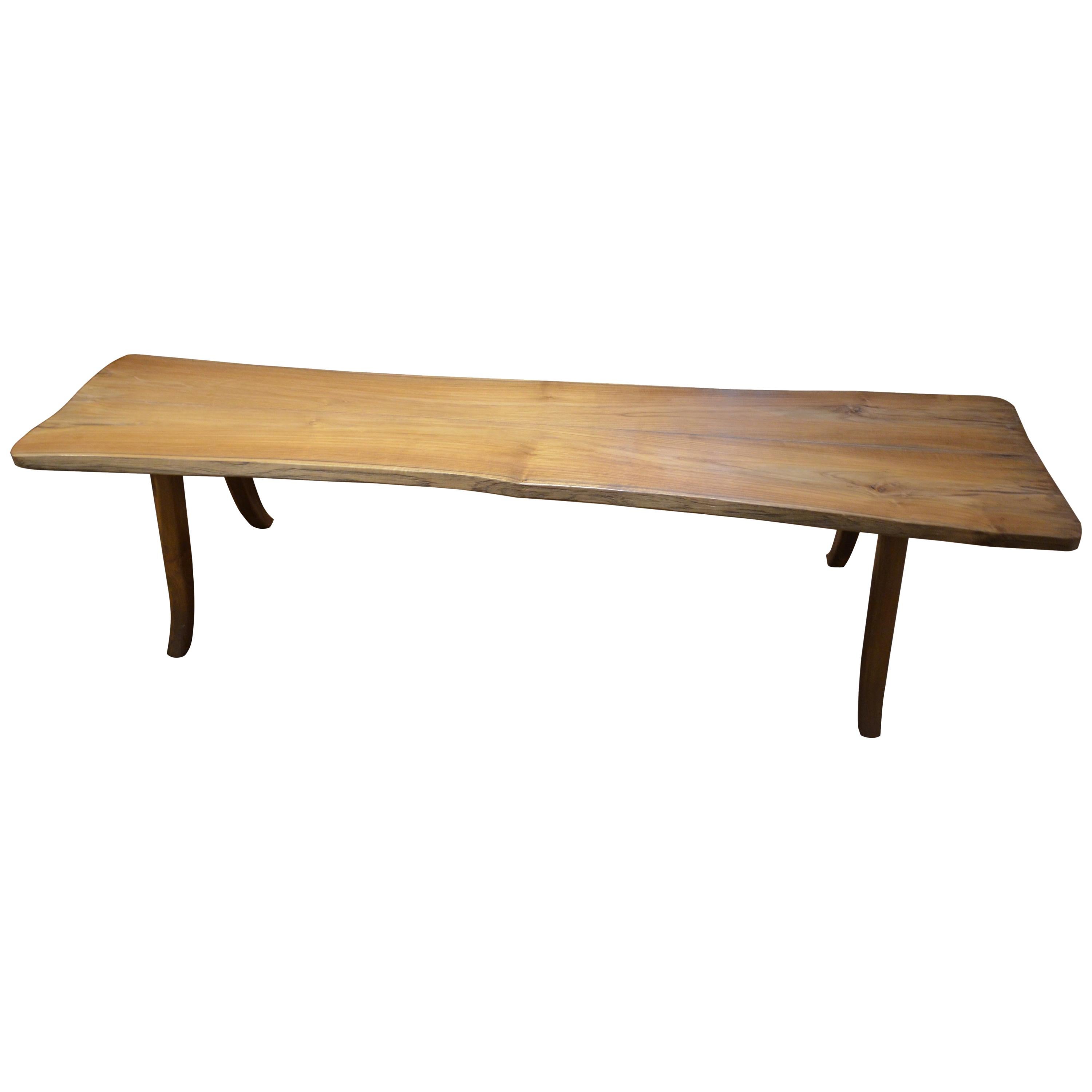 Andrianna Shamaris Live Edge Teak Wood Bench