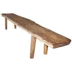 Andrianna Shamaris Live Edge Teak Wood Bench