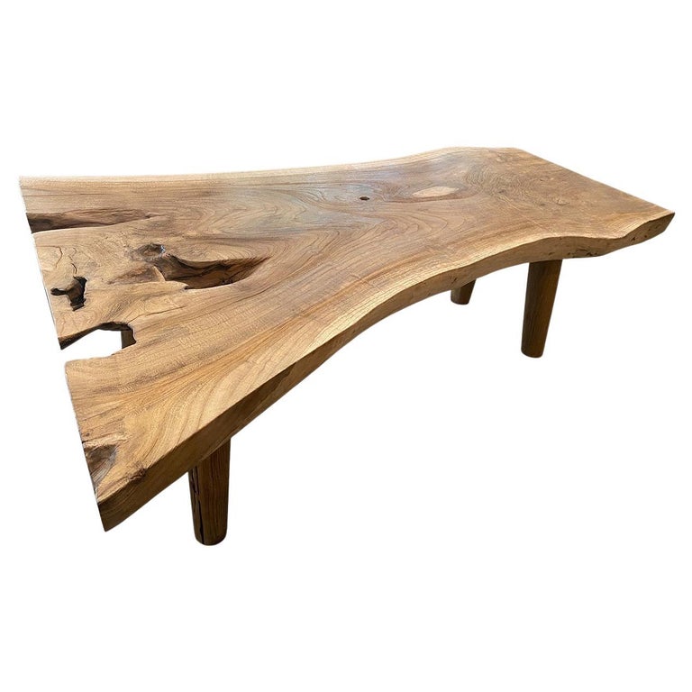 Andrianna Shamaris Live Edge Teak Wood Coffee Table For Sale at 1stDibs