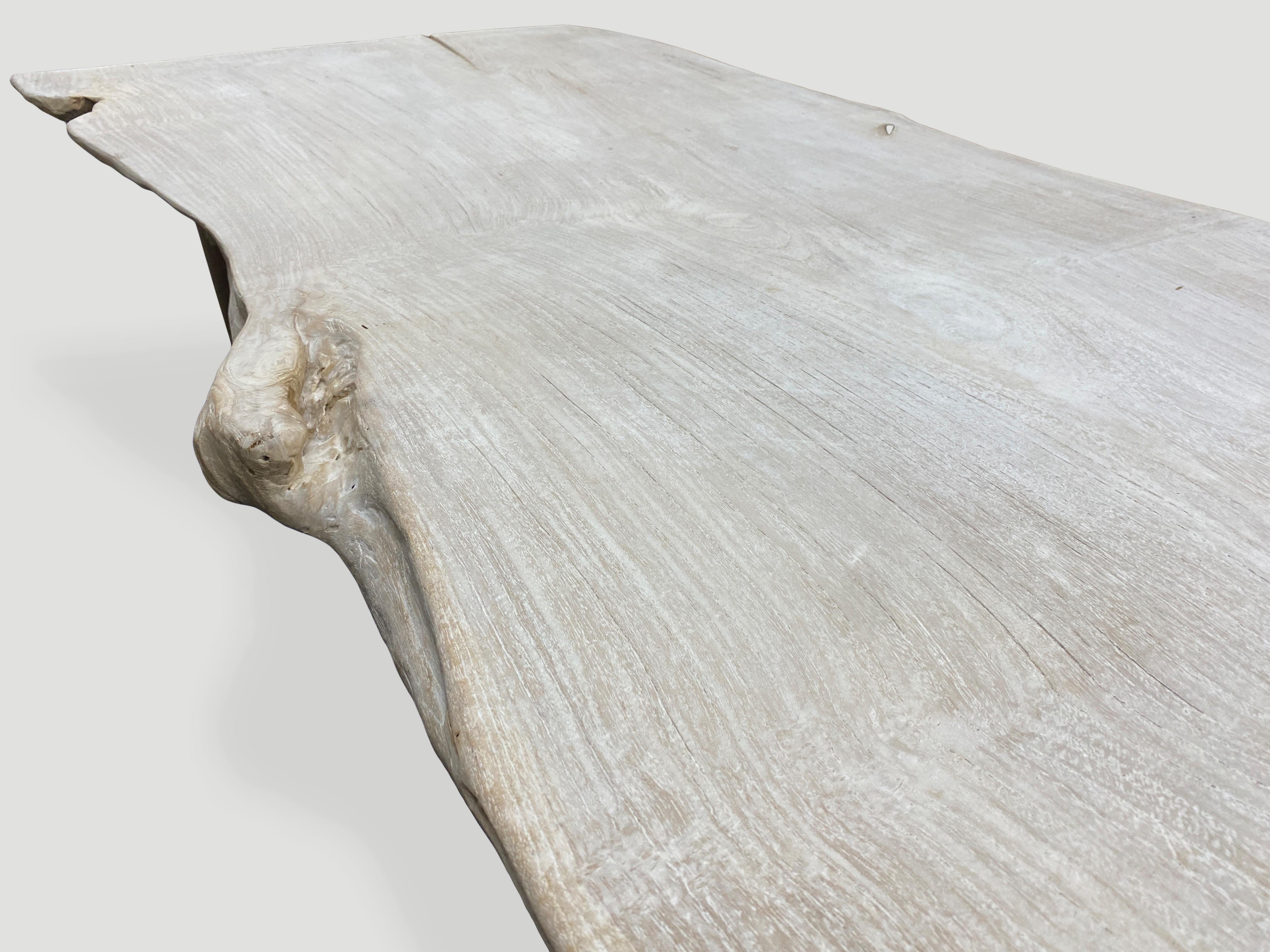 Organic Modern Andrianna Shamaris Live Edge Teak Wood Coffee Table or Bench