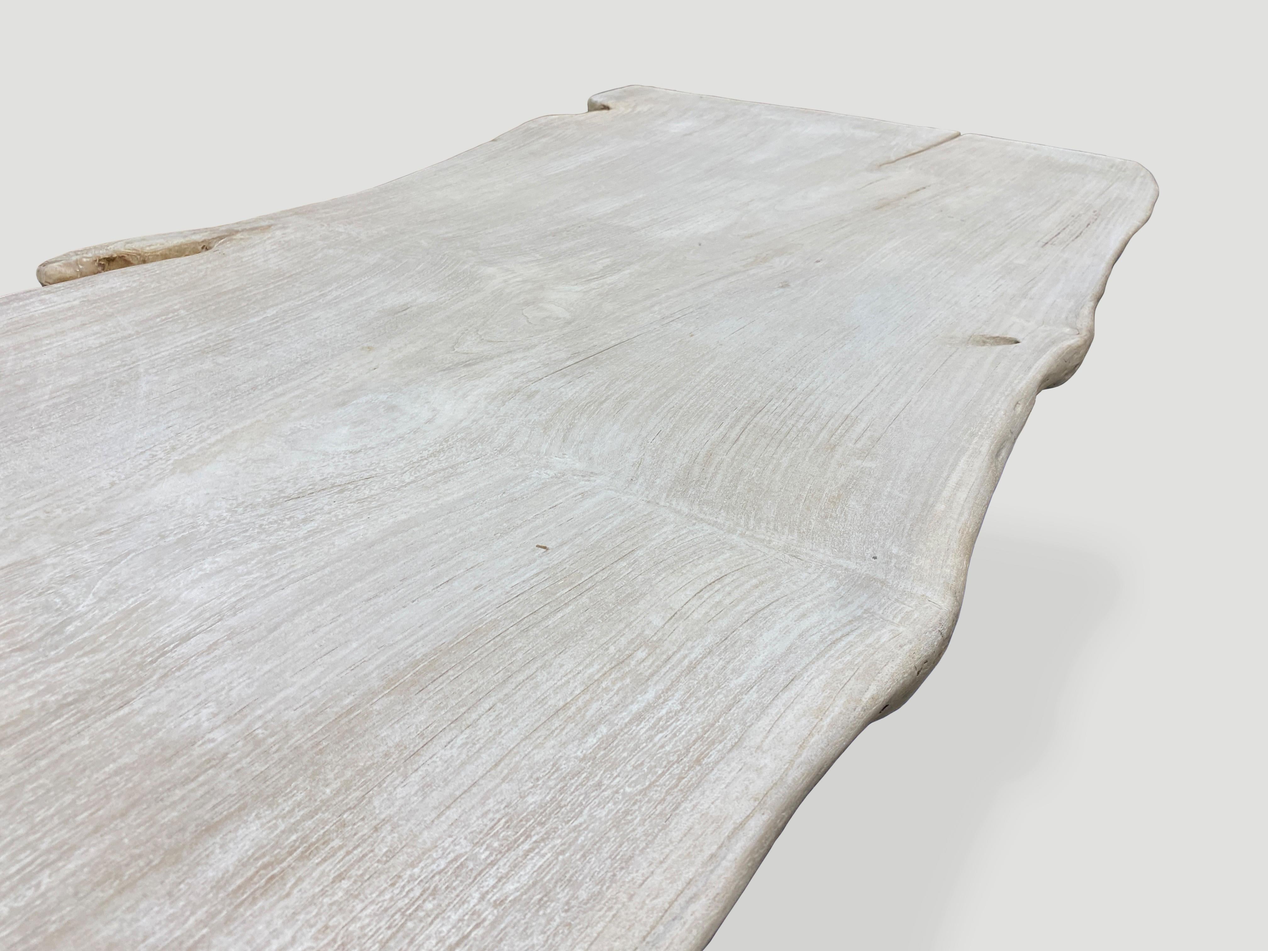 Andrianna Shamaris Live Edge Teak Wood Coffee Table or Bench 3