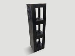 Andrianna Shamaris Log Style Teak Wood Charred Shelf