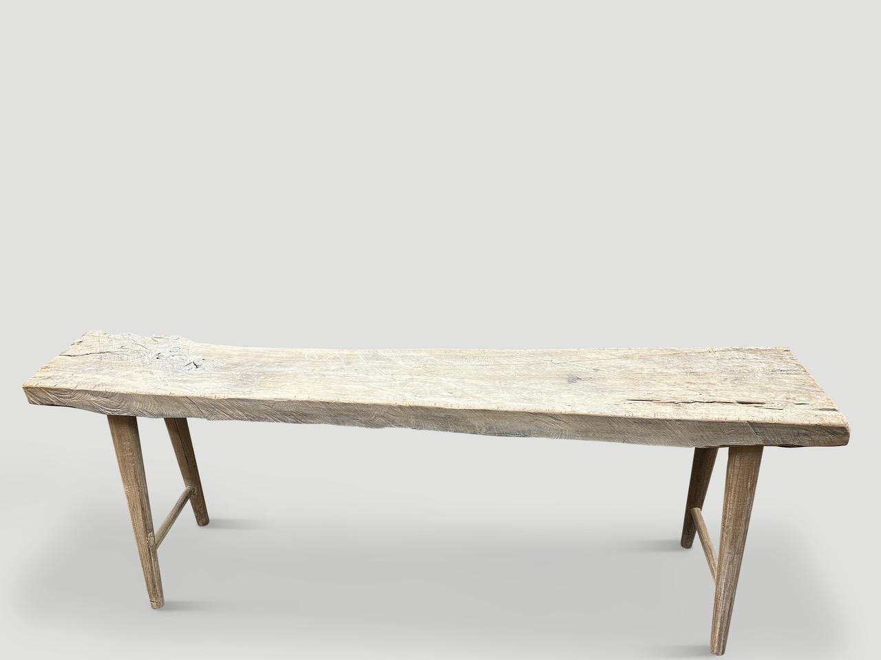 Andrianna Shamaris Long St. Barts Teak Wood Console Table In Excellent Condition For Sale In New York, NY