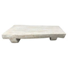 Andrianna Shamaris Low Minimalist White Washed Coffee Table