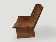 Andrianna Shamaris Low Wabi Sabi Teak Wood Chair or Side Table