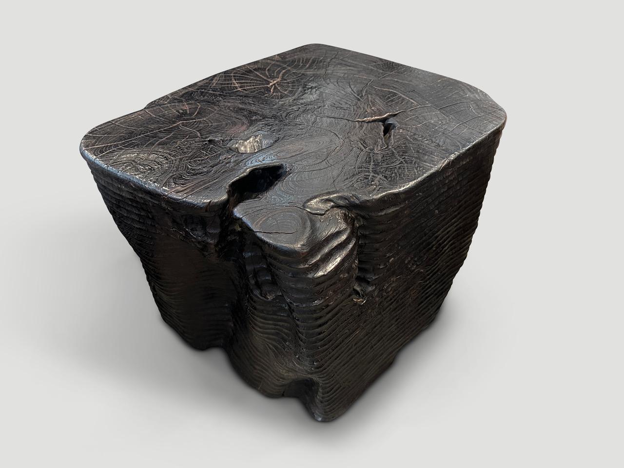Andrianna Shamaris Magnificent Teak Wood Side Table or Pedestal For Sale 2
