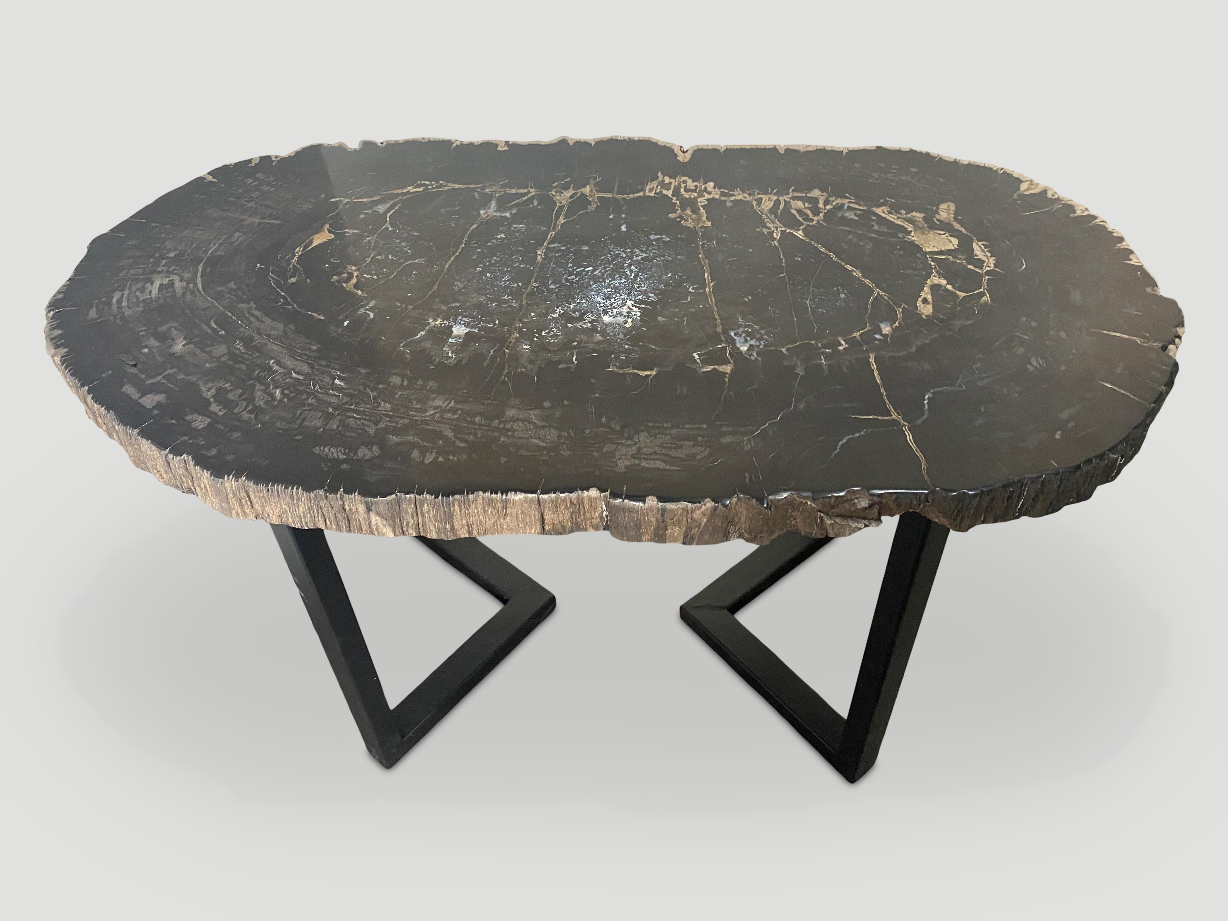 Organic Modern Andrianna Shamaris Magnificent Large Petrified Wood Table For Sale