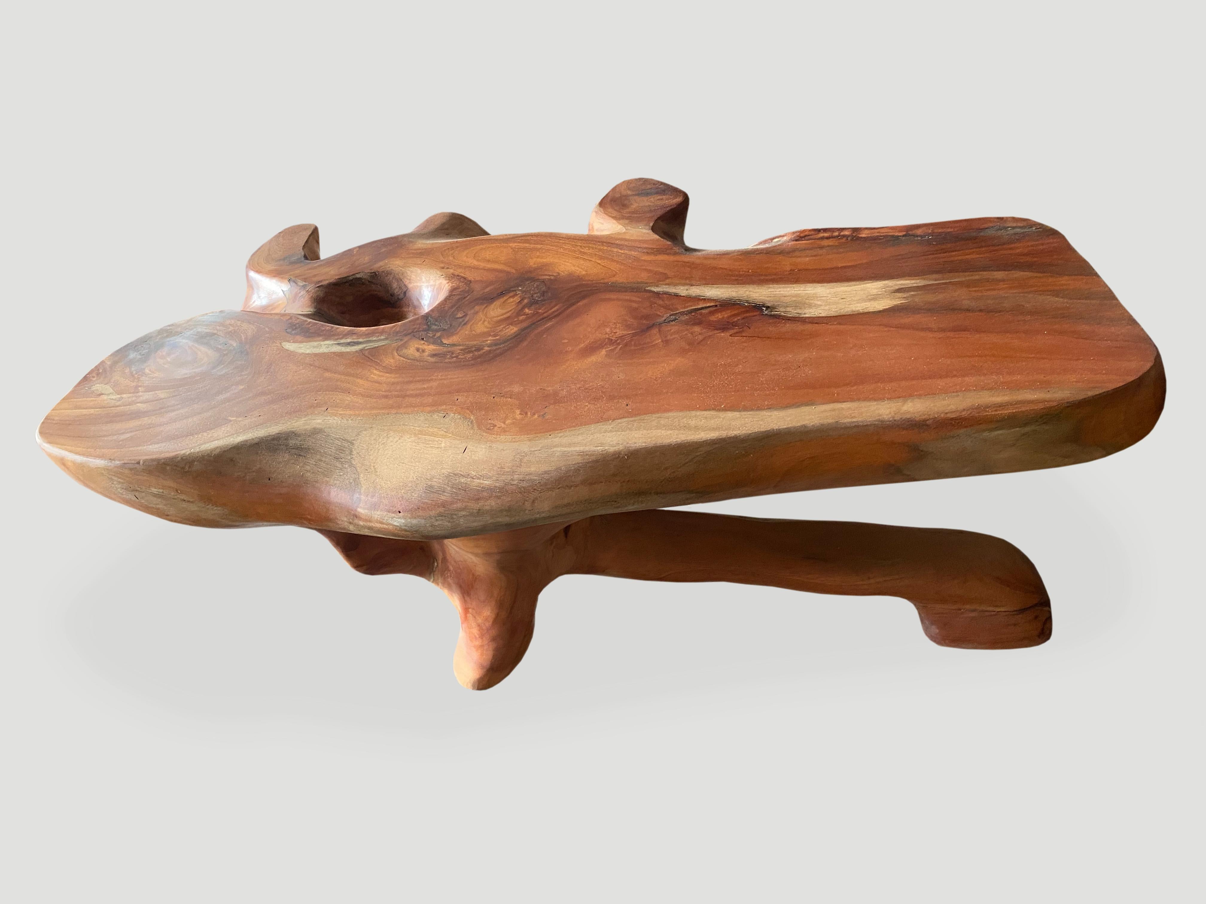 Andrianna Shamaris Mahogany Root Sculptural Coffee Table In Excellent Condition In New York, NY