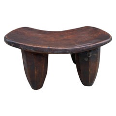 Andrianna Shamaris Mahogany Wood African Antique Head Rest or Stool