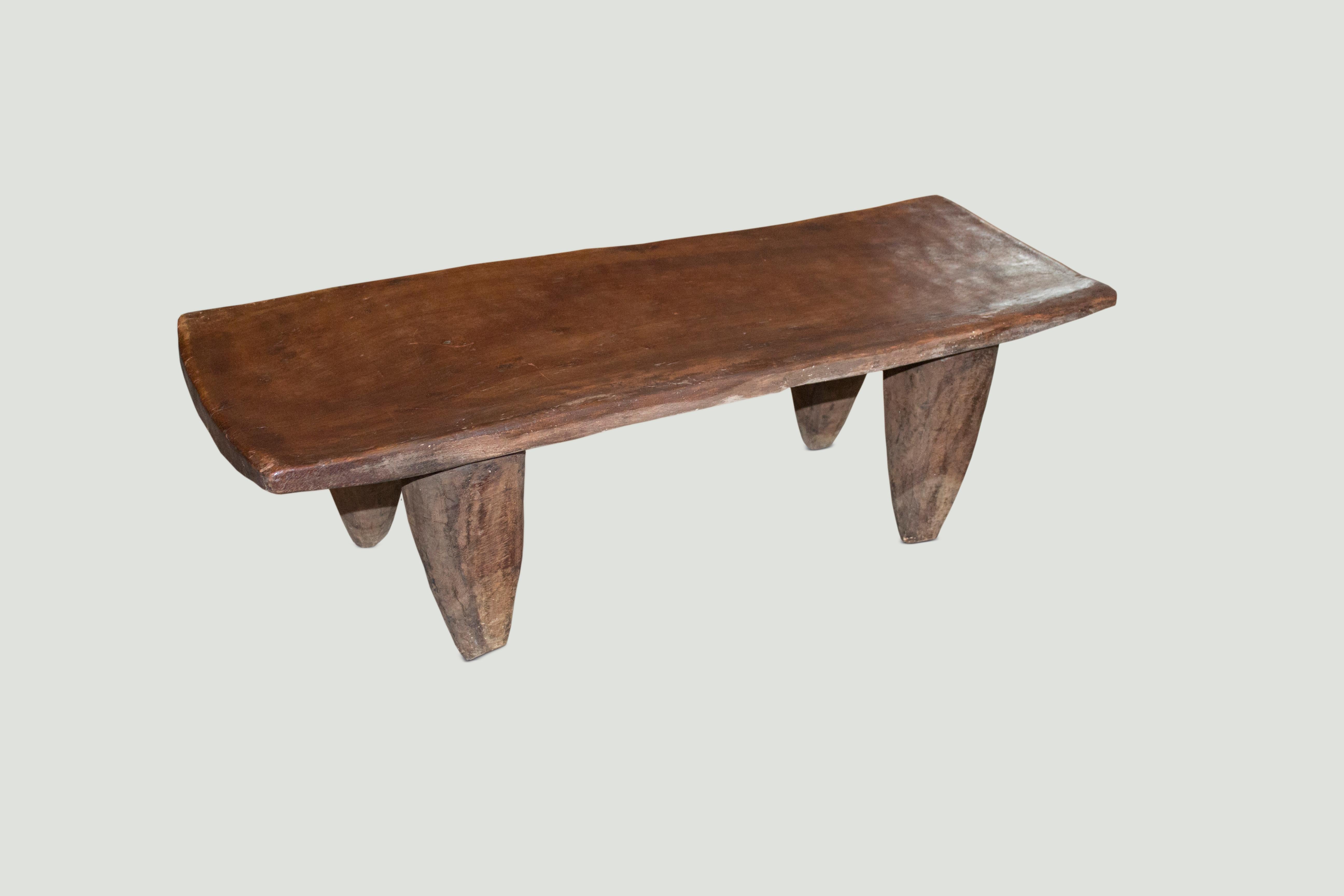 Primitive Mahogany Wood African Bench or Coffee Table