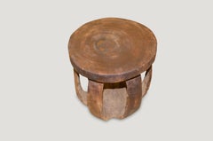 Andrianna Shamaris Mahogany Wood African Side Table or Stool