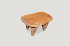 Andrianna Shamaris Mahogany Wood African Side Table or Stool