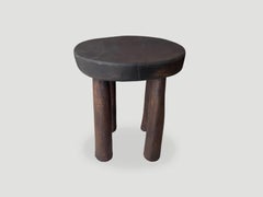 Andrianna Shamaris Mahogany Wood African Side Table or Stool