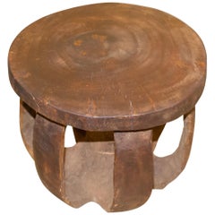 Andrianna Shamaris Mahogany Wood African Side Table or Stool