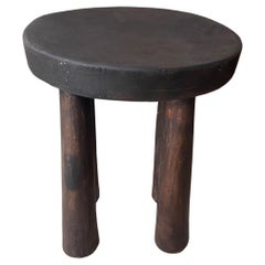 Andrianna Shamaris Mahogany Wood African Side Table or Stool