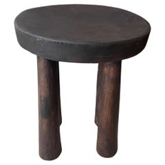 Andrianna Shamaris Mahogany Wood African Side Table or Stool