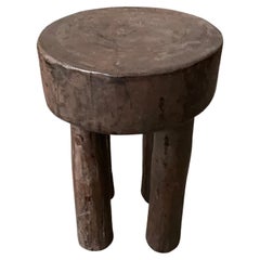 Andrianna Shamaris Mahogany Wood African Side Table or Stool
