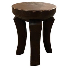 Andrianna Shamaris Mahogany Wood African Side Table or Stool