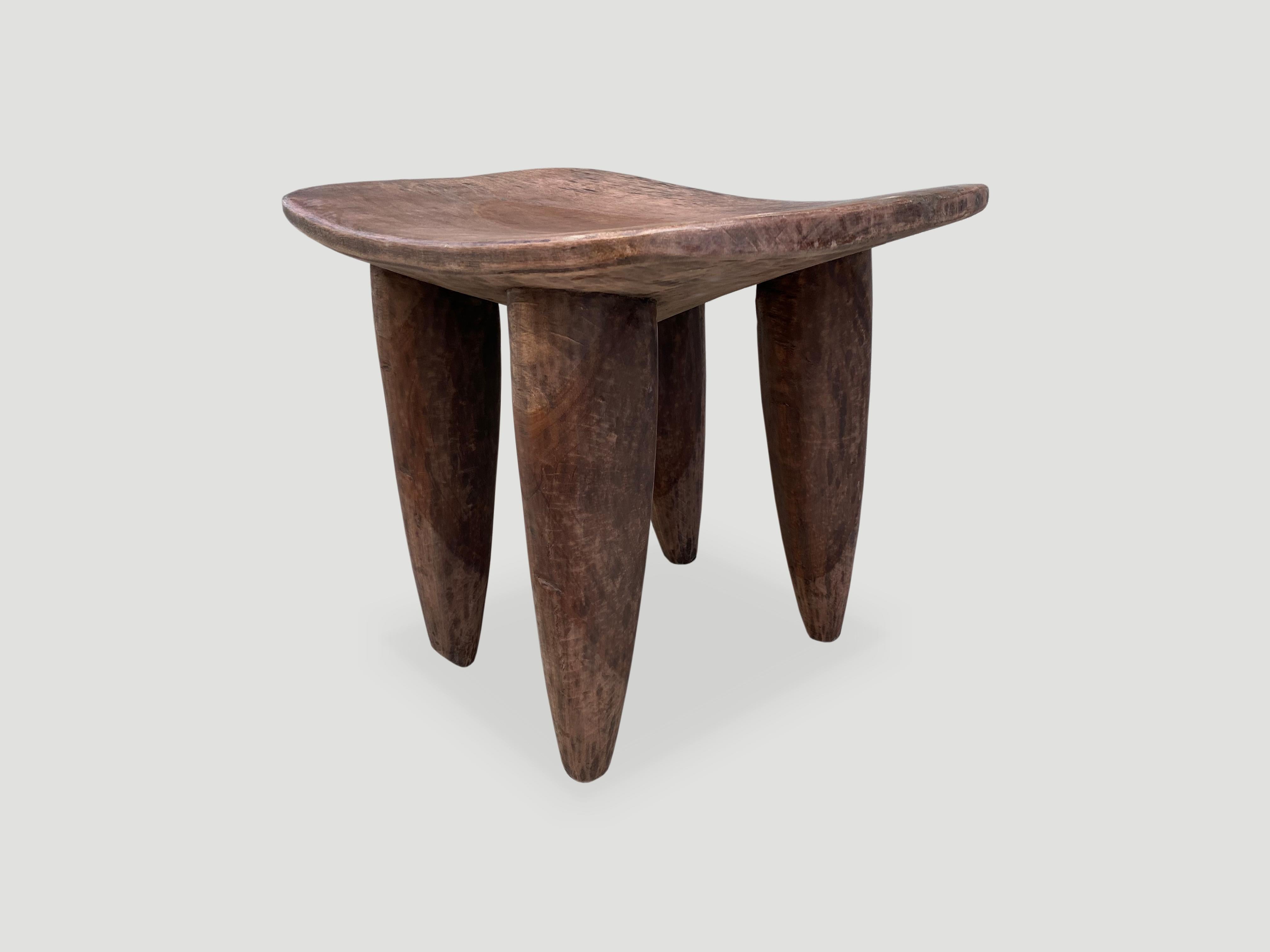 Andrianna Shamaris Mahogany Wood African Side Table, Stool or Bench In Excellent Condition In New York, NY
