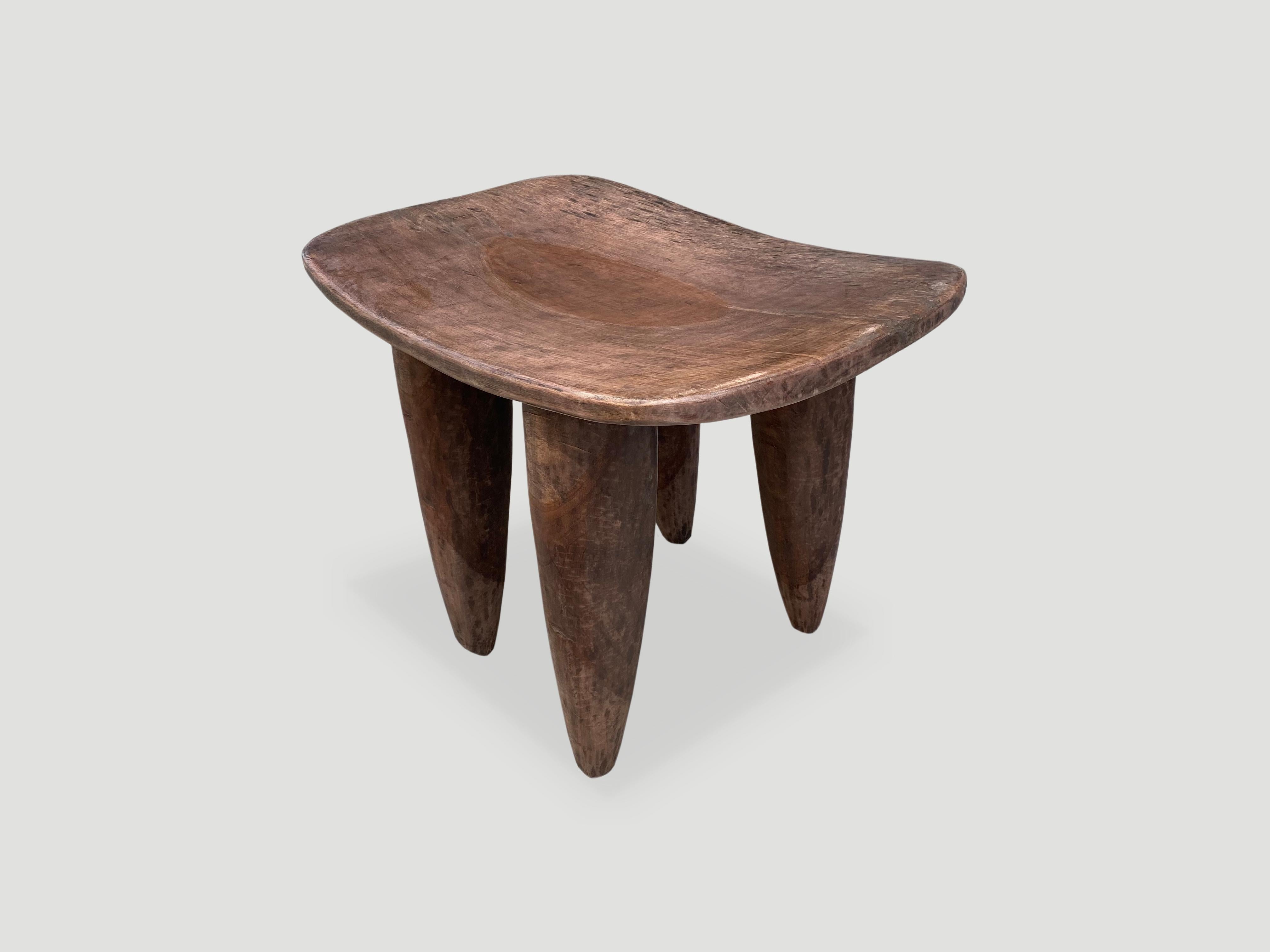 Mid-20th Century Andrianna Shamaris Mahogany Wood African Side Table, Stool or Bench