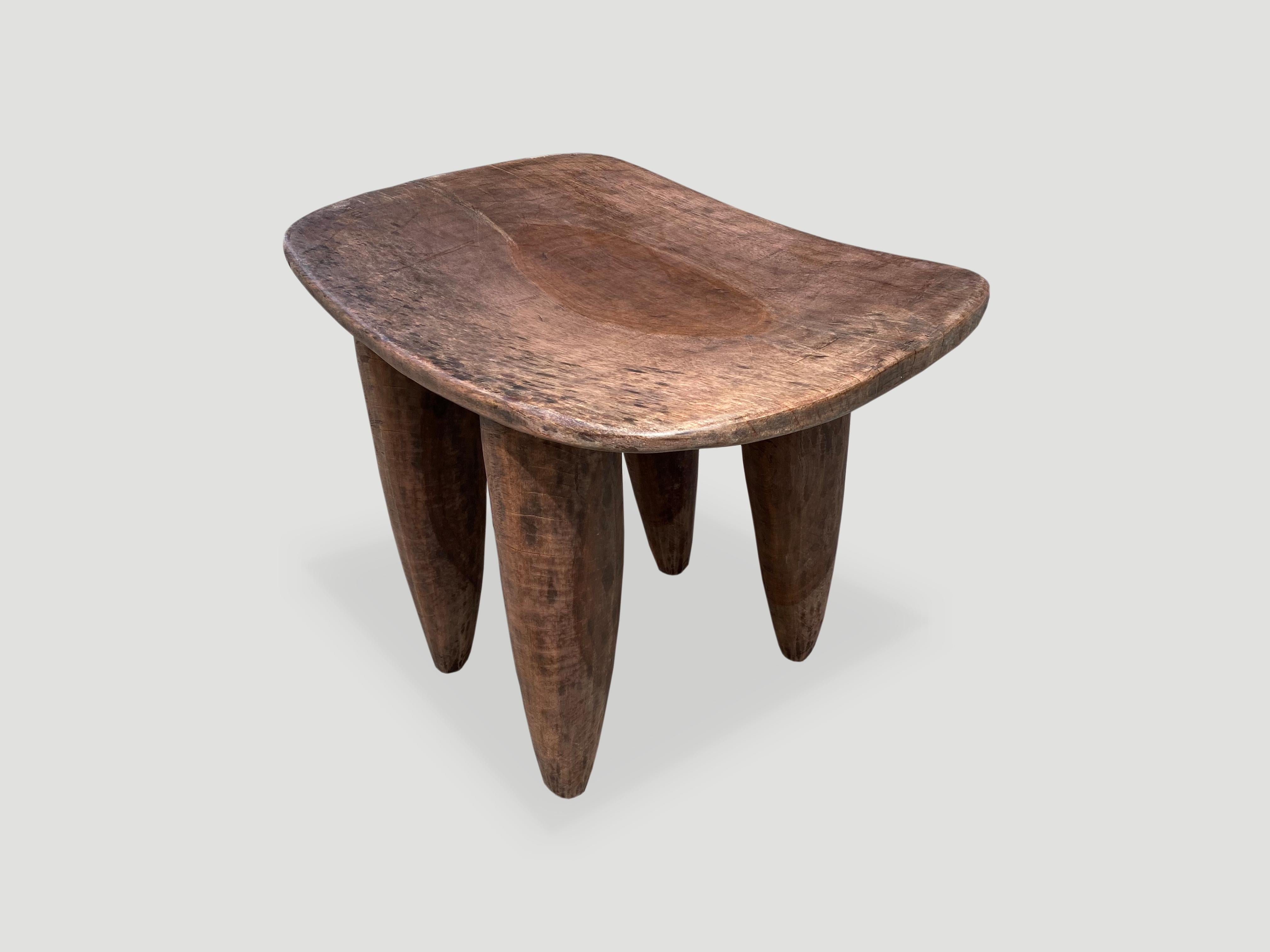 Andrianna Shamaris Mahogany Wood African Side Table, Stool or Bench 1
