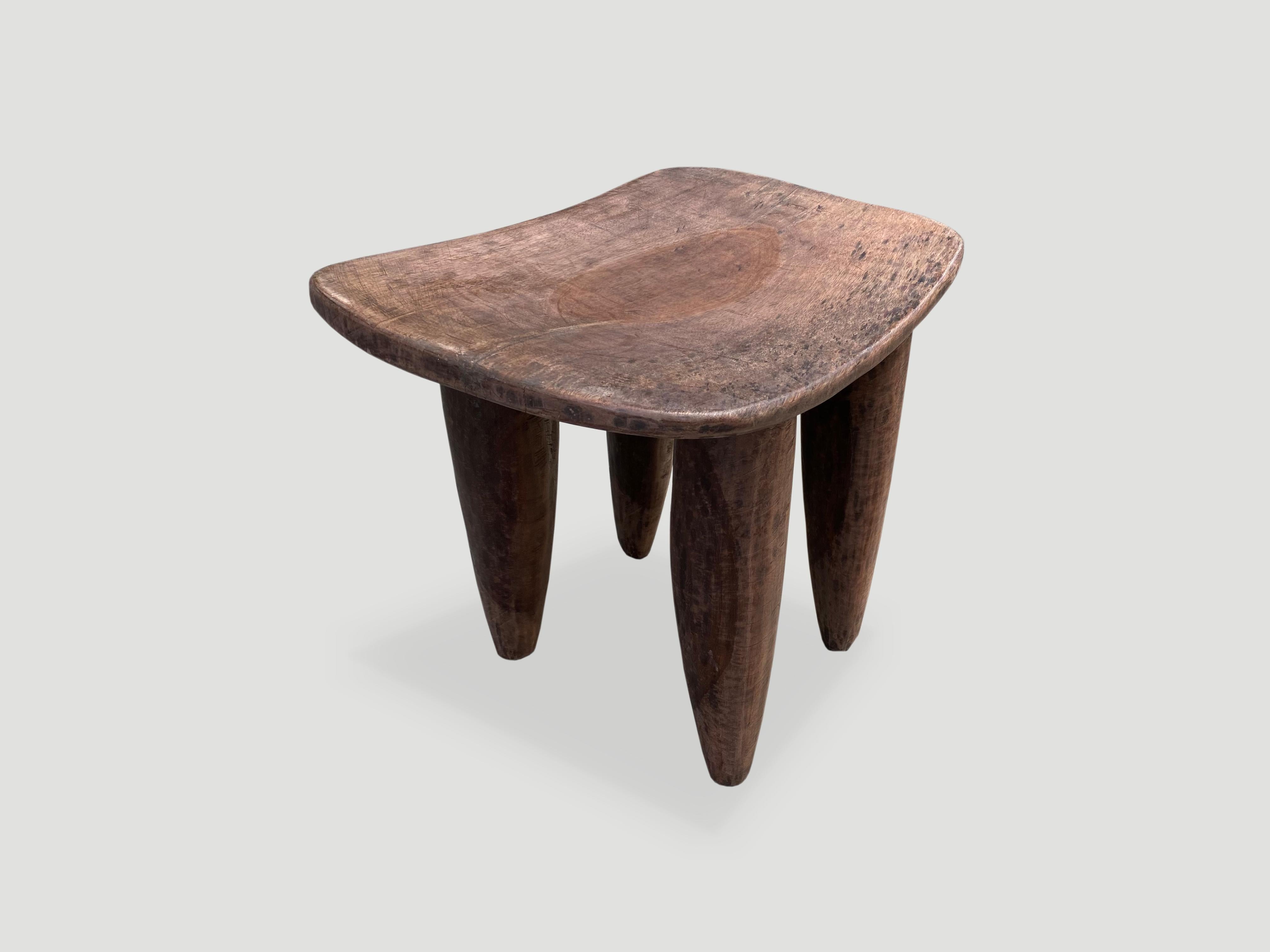 Andrianna Shamaris Mahogany Wood African Side Table, Stool or Bench 2