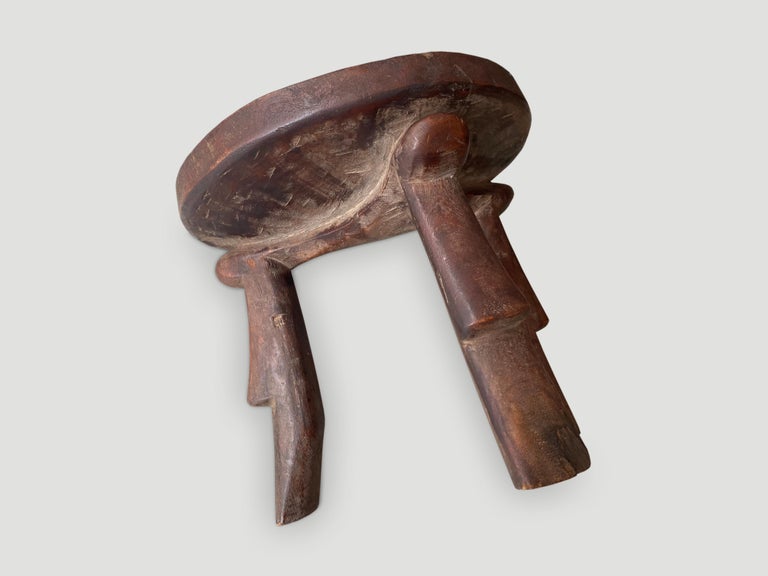 Andrianna Shamaris Mahogany Wood Antique African Stool or Side Table For Sale at 1stDibs