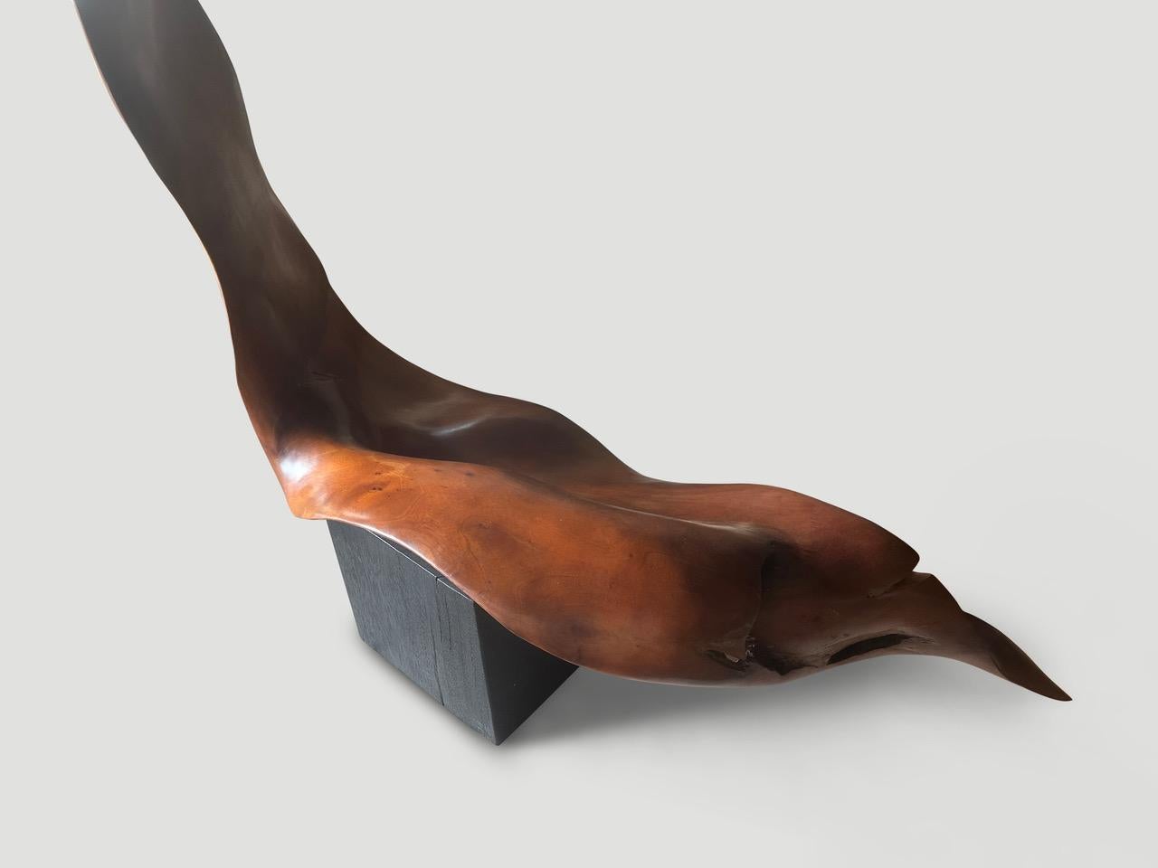 Contemporary Andrianna Shamaris Mahogany Wood Sculptural Chair or Art Piece For Sale