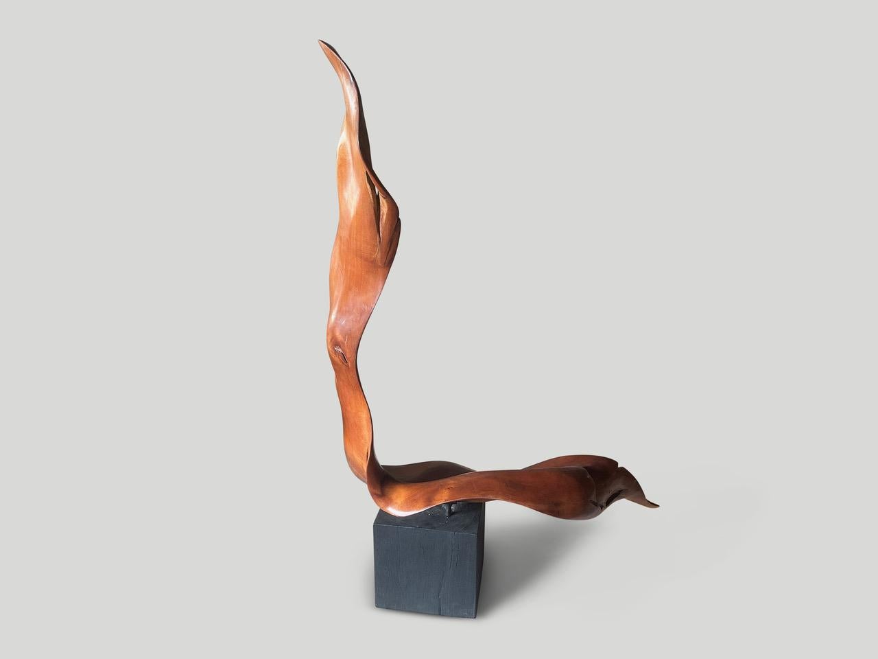 Andrianna Shamaris Mahogany Wood Sculptural Chair or Art Piece For Sale 1
