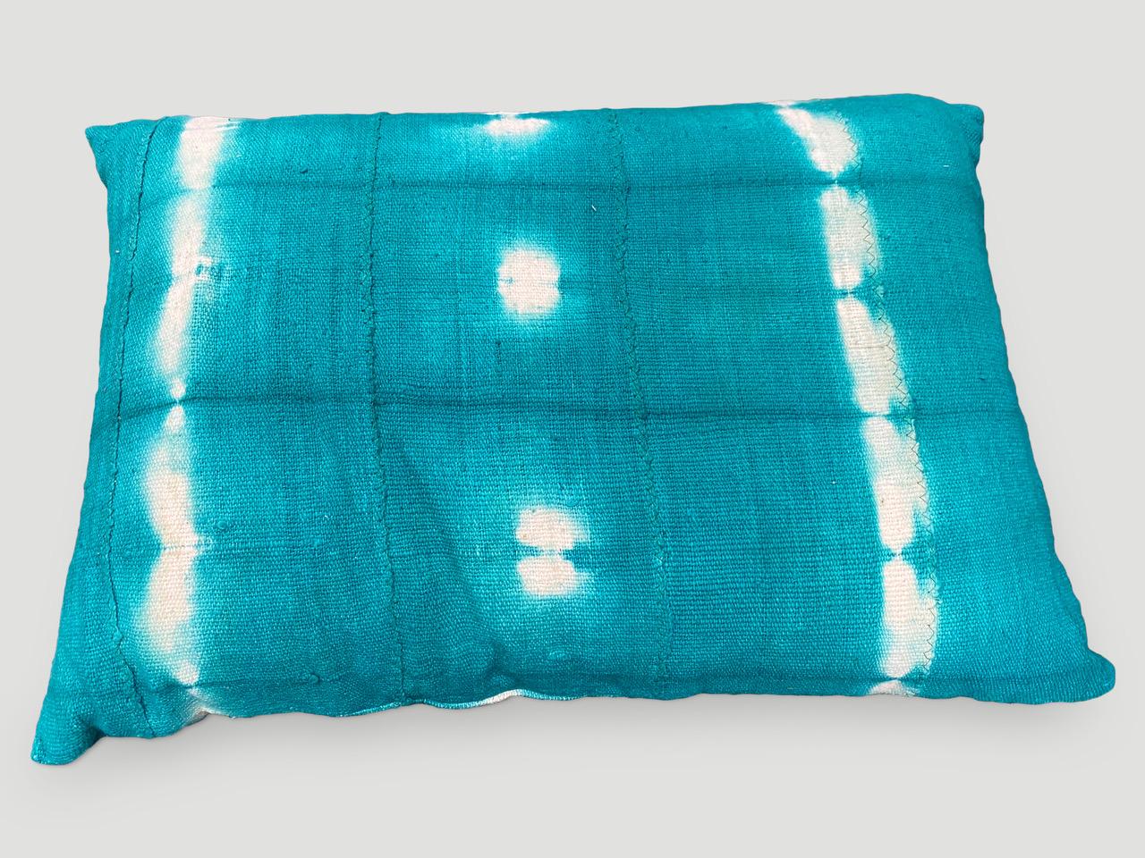 Green over-dyed mud cloth Mali textile from West Africa, made into a pillow. Double backed with concealed zipper. Insert included. We have a collection. The price reflects the one shown.

Andrianna Shamaris. The Leader In Modern Organic Design.