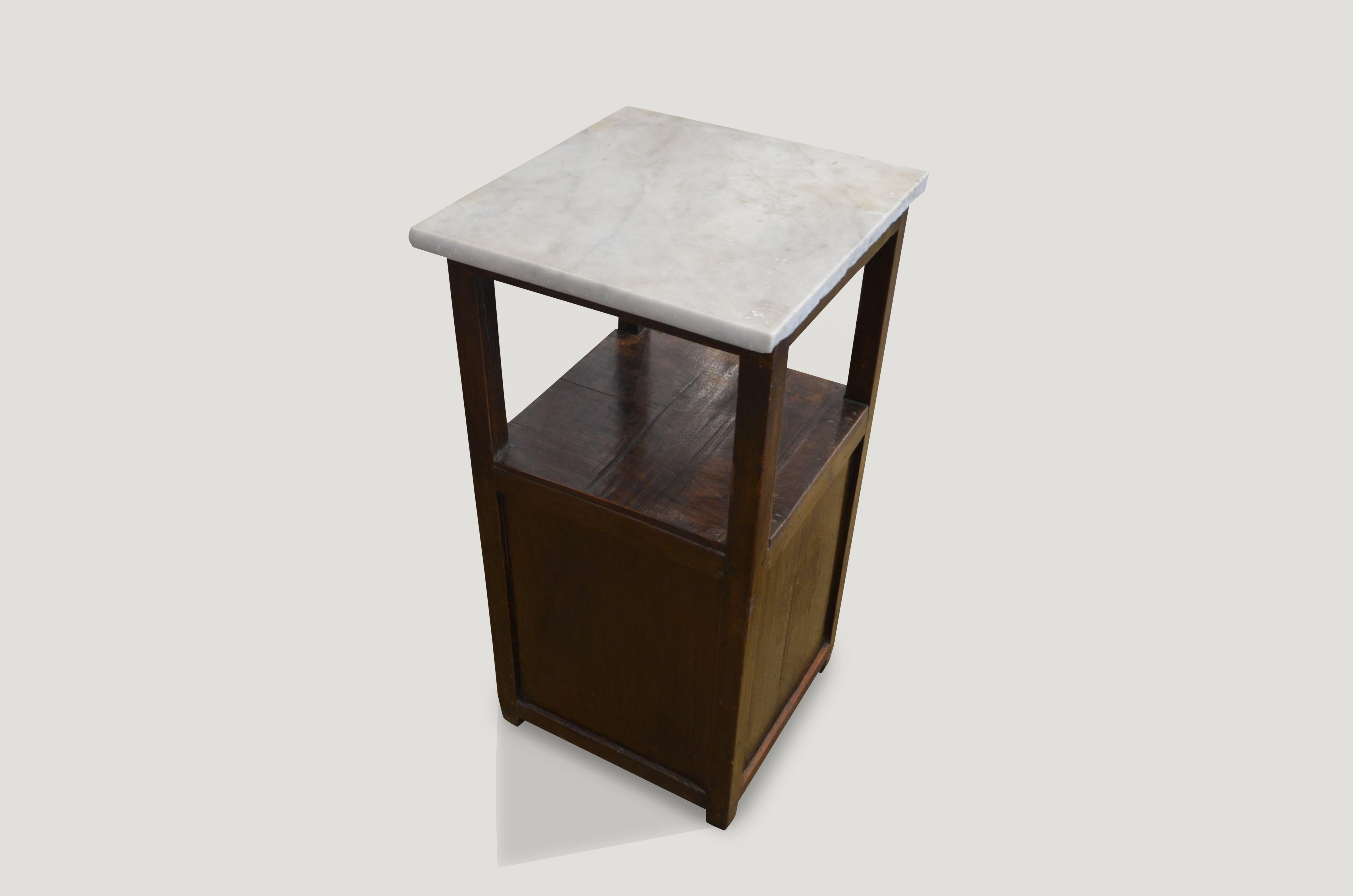 Organic Modern Andrianna Shamaris Marble Top Side Table