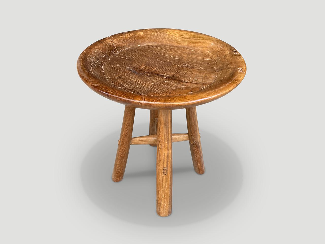 Andrianna Shamaris Midcentury Couture Antique Side Table In Excellent Condition For Sale In New York, NY