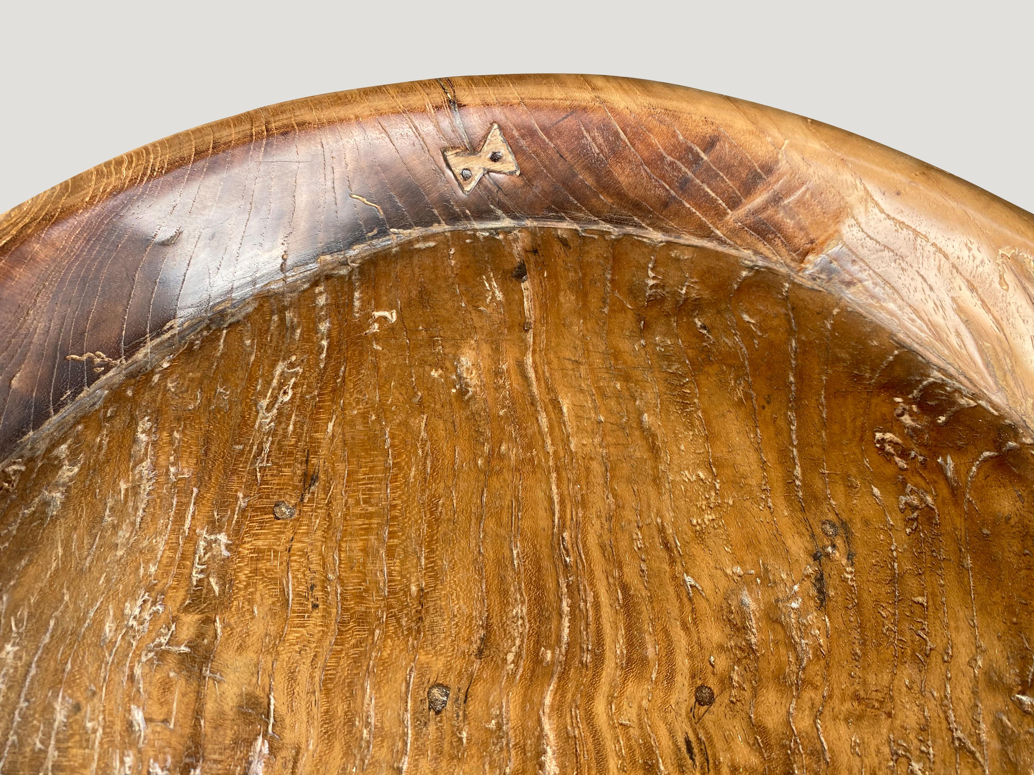 Mid-Century Modern Andrianna Shamaris Midcentury Couture Antique Teak Wood Tray Side Table