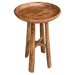 Andrianna Shamaris Midcentury Couture Antique Teak Wood Tray Side Table