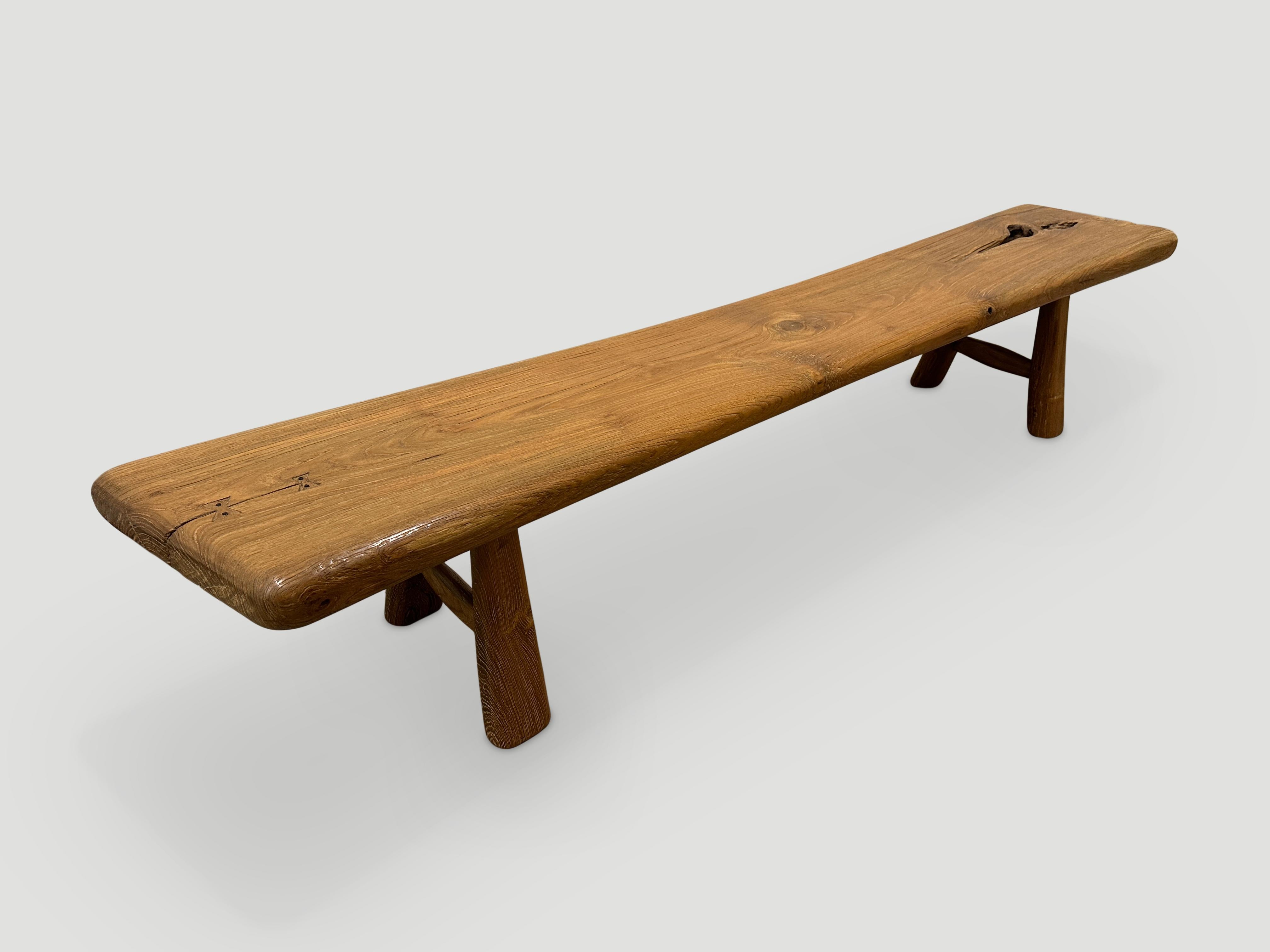 Andrianna Shamaris Midcentury Couture Bench In Excellent Condition For Sale In New York, NY