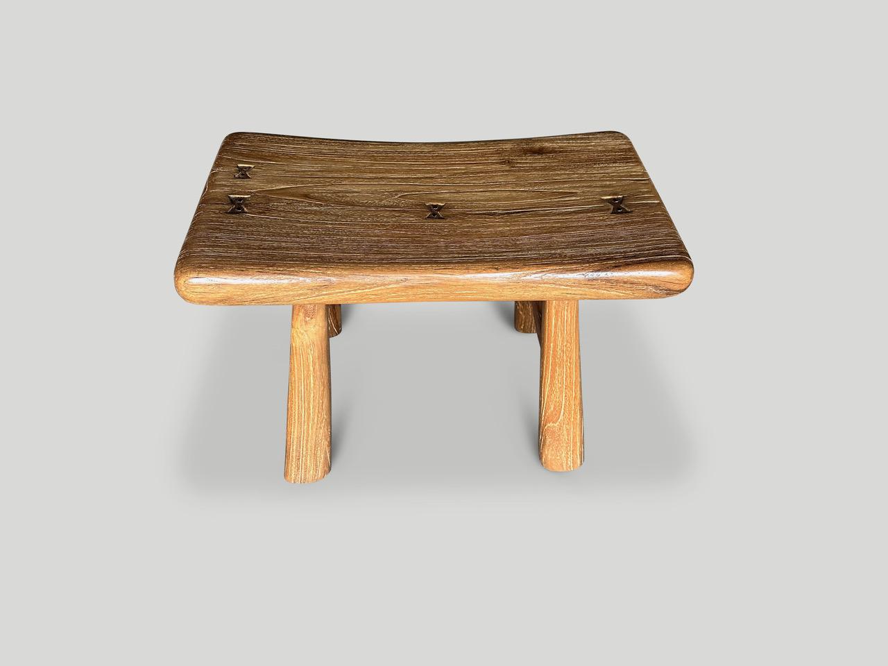 Andrianna Shamaris Mid Century Couture Bench or Stool In Excellent Condition For Sale In New York, NY