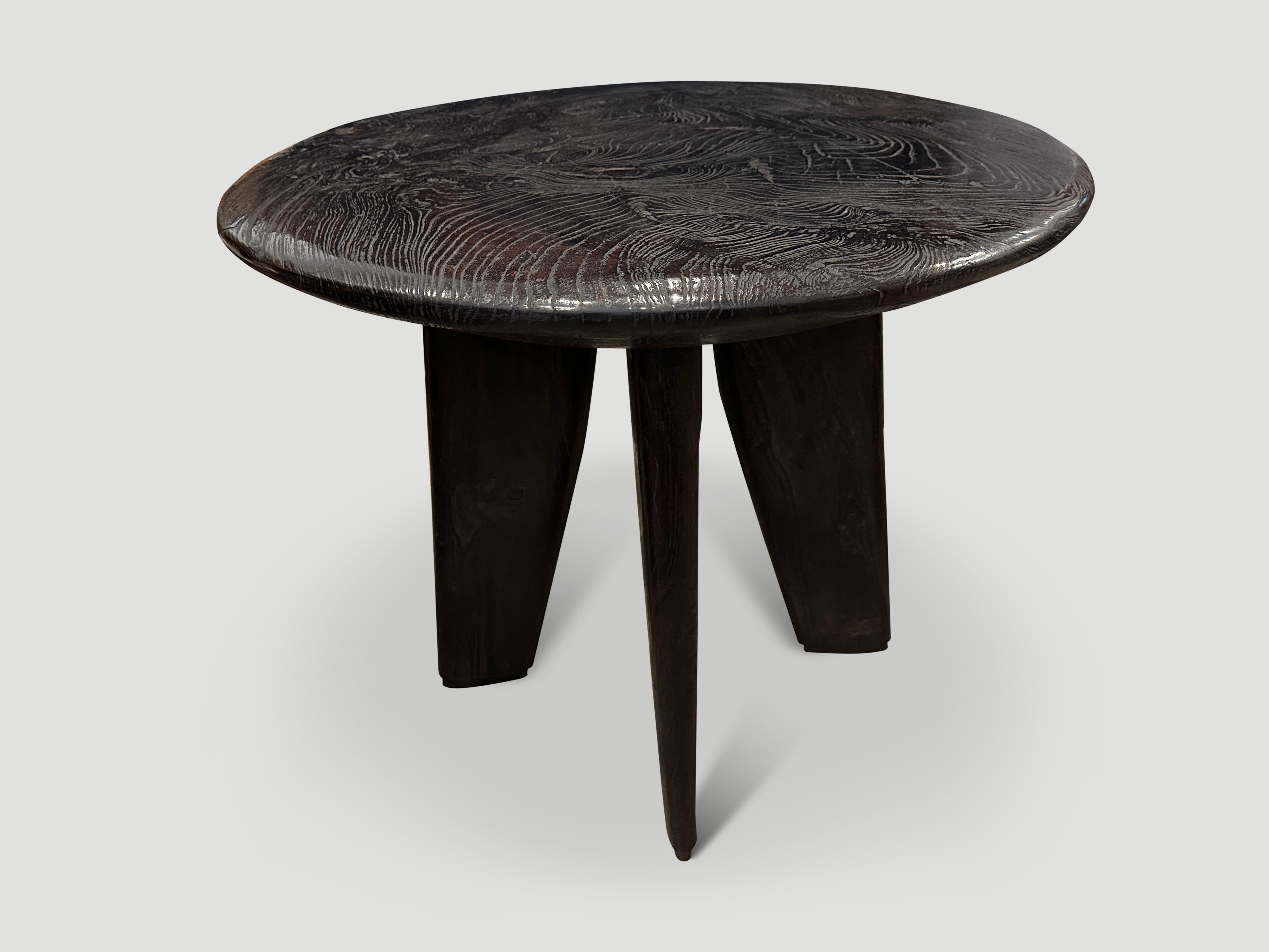 Mid-Century Modern Andrianna Shamaris Mid Century Couture Espresso Stained Table For Sale