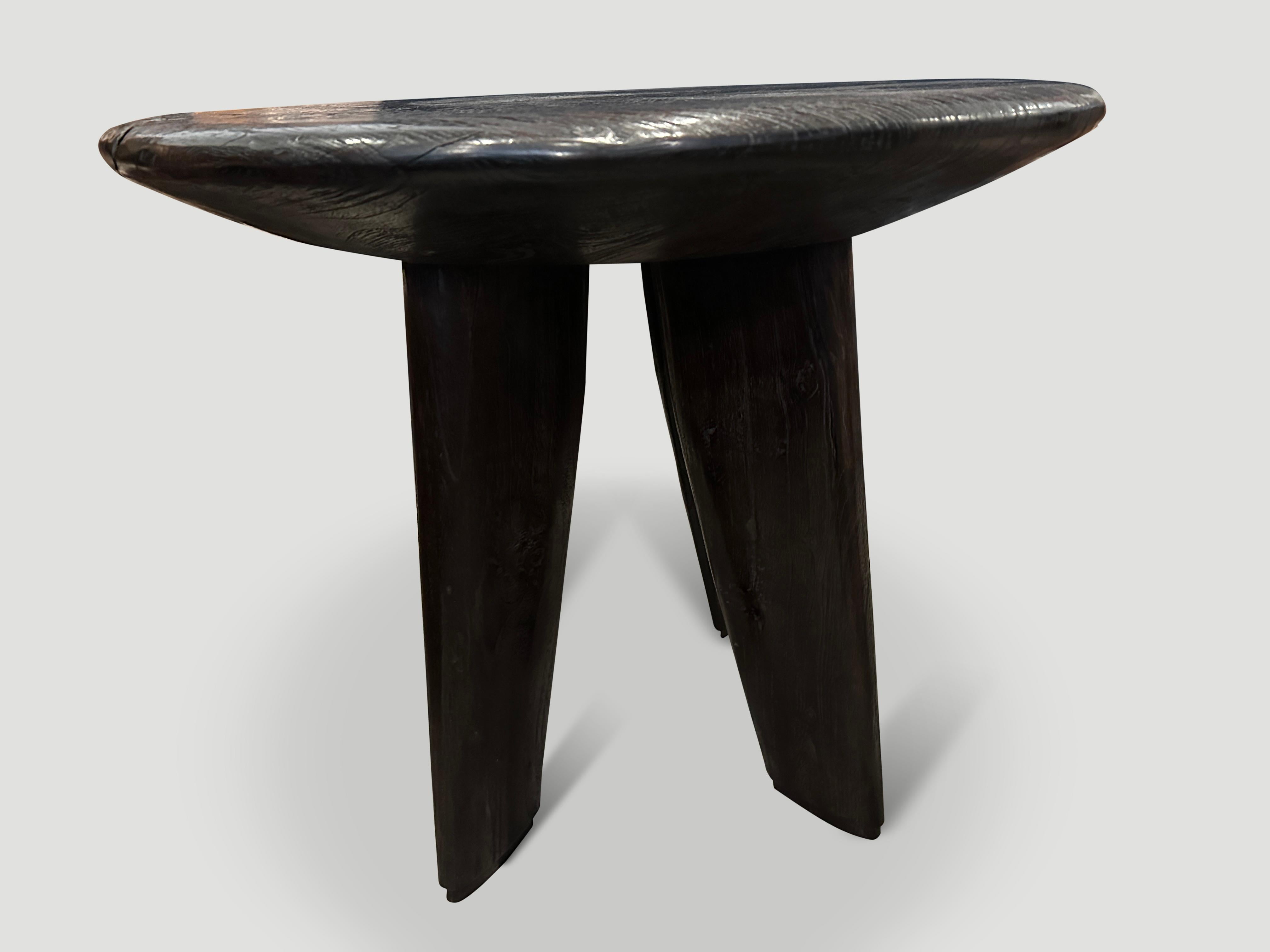 Mid-20th Century Andrianna Shamaris Mid Century Couture Espresso Stained Table For Sale